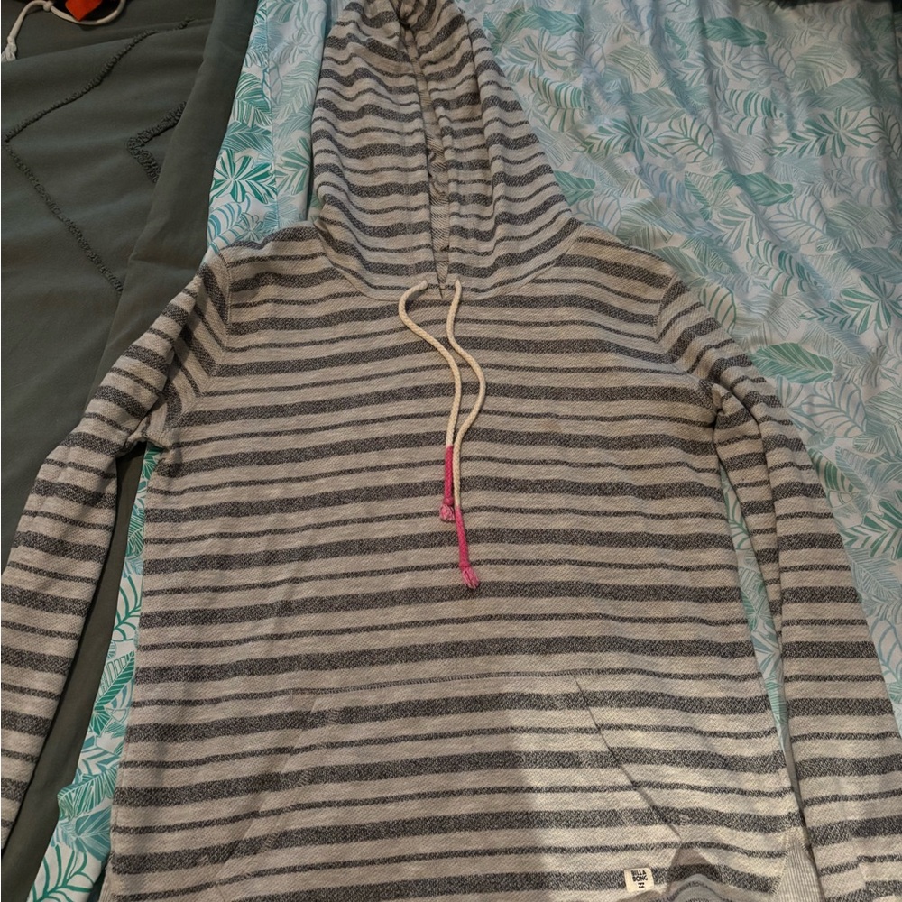 Billabong Knit Hoodie in Gray and Cream